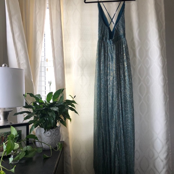Iridescent Mermaid Green Blue Gown - Picture 2 of 10